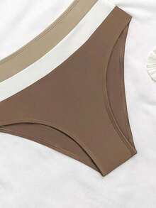 Conjunto de bikini con empalme y bloqueo de color, seductor y con Charm maduro - Multicolor - Ver 4