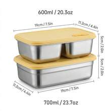 304 Stainless Steel Food Container, Stackable Refrigerator Sealed Fresh-Keeping Box, Fruit And Vegetable Meat Storage Box With Lid, Large Capacity Food Preservation Box, Suitable For Kitchen Food Storage And Organization - Multicolor - View 17