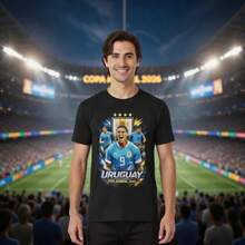 Uruguay National Football Team Player Jersey |   Football T-Shirt, World Cup 2026 - Black - View 6