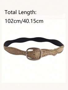 Vintage Western Rivet Belt,Y2K Boho Style,For Jeans Dresses,Adjustable Buckle - Multicolor - View 10