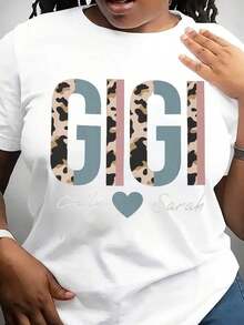 Soft, Breathable, And Lightweight For All-Day Comfort. Gigi Personalized T-Shirts For Women, Gigi Gifts For Her, Gigi Tee, Gigi Shirt For Women, Plus-Size Gigi T-Shirts For Women. Classic Crew Neck With A Relaxed Fit That Flatters All Body Shapes And Is Easy To Pair With Jeans, Shorts, And Leggings. - 白色 - 查看 7