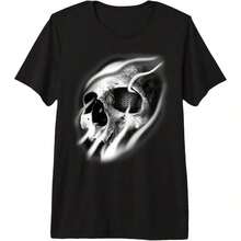 1 Piece Skull X Oke X Flower Of X Mandala Pm Tri-Blend T-Shirt For All Seasons, 100% Cotton, Single-Sided Print, Round Neck, Short Sleeve, Unisex, Base Layer, 180g, 100% Cotton. - 顏色 9 - 查看 6