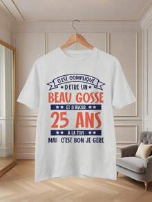 It's Complicated To Be Beautiful And 25 Years Old - T-Shirt | Women's Graphic Print T-Shirts, Casual Loose Fit, Slightly Stretchy Fabric, For All Seasons Women's Blouses > Clothing - 白色 - 查看 6