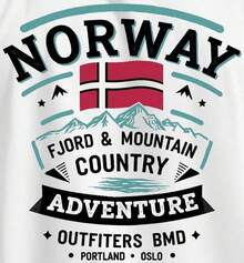 Men's Plus Size Short Sleeve T-Shirt With Norwegian Print - Casual Crew Neck, Breathable And Comfortable For Summer, Featuring A Fjord And Mountain Adventure Print, Loose Fit, Suitable For Outdoor Sports And Casual Wear, Breathable T-Shirt. | Crew Neck T-Shirt | DAUS 100% Cotton - 白色 - 查看 3
