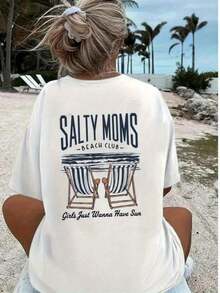 Camiseta de mujer estampada con diseños creativos, suave y a la moda, adecuada para primavera y verano, camiseta casual de manga corta para mujer, cómoda, elegante y a la moda, top holgado de cuello redondo para mujer, 100% algodón, camisetas de manga corta para mujer, camisetas gráficas, blusas elegantes para dama, camisetas de verano, camisetas casuales, camisetas de verano, tops, conjuntos de verano para mujer, camiseta casual de manga corta con cuello redondo cómoda, blusas elegantes para dama. - Blanco - Ver 1