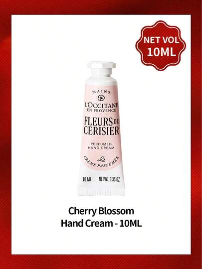  كريم اليد بعطر زهر الكرز من L'Occitane بحجم 10 مل، عطر زهري حلو، مرطب ومصلح طويل الأمد، هدية بحجم صغير للنساء