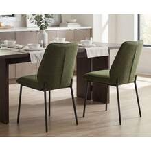 Chairus Modern Dining Chairs Set Of 2 Upholstered Kitchen Chairs In Chenille With Metal Legs For Dining Room/Kitchen/Bedroom - Verde - Ver 10