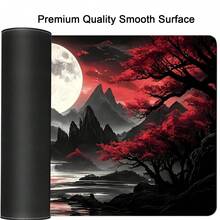 1pc Dark Moon Pattern Oversized Durable Gaming Keyboard Pad Gaming Table Pad Office Keyboard Pad Laptop Mouse Pad Learning Table Pad - Precise Stitching Back Rubber XL XXL - Perfect For Home Office Work Game Room Back-To-School Accessories - View 6
