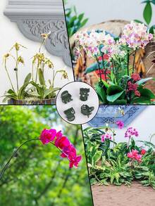50pcs Plastic Plant Support Clips, Reusable Orchid Clips, Gardening Clips For Fixing Stems, Vines And Climbing Plants - Dark Green - View 7