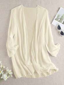 Swim  Kimono transparente de color liso para vacaciones en la playa - Albaricoque - Ver 1