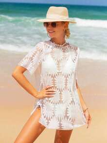 Vestido cover up unicolor transparente - Blanco - Ver 5