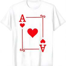 Disfraz de cartas de juego - Ace Hearts Card - Camiseta de Ace Card - Blanco - Ver 1