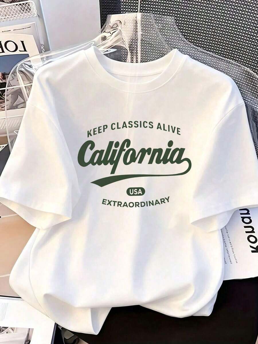 Women's Short-Sleeve Printed T-Shirt For Summer, Polyester Fabric, Multifunctional Style, Regular Fit, Weight 180 Grams, 1 Unit. 100% Cotton - 白色的 - 查看 1