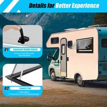Cut Out RV Caravan Camper Hinged Push Window Ventilation Hatch MG16RW 900*500mm - Caravan Extrapolated Ventilation Window - View 4
