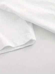 1 Women's Pure Cotton T-Shirt With Letter And Anime Print, Simple Design, Comfortable And Breathable, Suitable For Daily Casual Wear, Showing A Natural And Elegant Style, Must-Have For Summer Parties, Local Shipping, 180g 100% Cotton. - 白色 - 查看 4