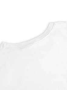 Suave camiseta nueva de verano con estampado de limones, estilo básico casual de cuello redondo, camiseta de manga corta para vacaciones de primavera/verano, mezcla elástica, ropa deportiva para mujer, ropa nueva para mujer, lavable a máquina, blusas elegantes para mujer. - Blanco - Ver 3