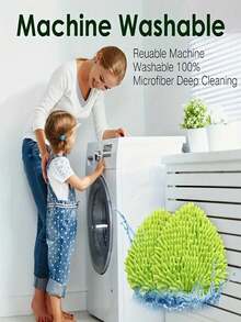 Bộ 1/2/3 đầu thay thế tương thích với cây lau nhà xoay O-Cedar Easywring, vỏ lau nhà bằng vải chenille, tiện dụng. - khăn lau nhà - Xem 1