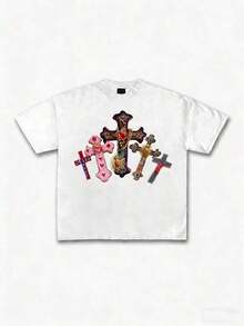 Premium Unisex Casual T-Shirts With "GOD'S ART ON DISPLAY" Print, Customizable Graphic Tees For Men - Men's T-Shirts. Casual And Stylish Short-Sleeved T-Shirts For Summer, Made Of 100% Cotton. The Most Popular Top For Men. - 白色 6 - 查看 6