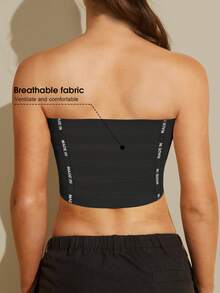 1pc Women's Chest Binder Micro-Shaping Tank Top, Transgender FTM Lesbian Top, Large Chest Minimizing Adjustable Seamless Compression Top - Black - View 5