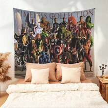 1pc Classic M Arvel Superheroes Timeless Collection Tapestry Avengers S Pider-Man Wolverine I Ron Man Group Photo Living Room Bedroom Wall Hanging Decor Boys Room Gaming Room Game Room Scene Layout Anime Fans Gathering Photography Background Dorm Aesthetic Art Wall Hanging Table Backdrop - Nhiều màu - Xem 3