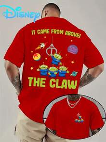 (Disney Licensed)Disney Toy Story Aliens Men's Oversized Graphic T-Shirt, "The Claw" Pizza Planet Alien Group Print Crew Neck Short Sleeve Casual Streetwear Tee, Retro Toy Story Cotton Blend Summer Top, Mens Clothes, Men, Ropa De Hombre, Summer Clothes, Men Shirts, Graphic Tees, Disney Outfits Men, Graphic Tees, Camisetas Para Hombre, Camisas Para Hombre, Summer Outfits For Men, Father's Day Gift, Perfect Gift For Family And Friends, Which Are Necessary For Birthday Parties, Disney Shirts, Mens Clothes, Summer Clothes, Officially Licensed Disney T-Shirts, Disney Men's And Women's Spring/Summer Fashion Casual Short-Sleeve T-Shirts - Đỏ - Xem 1