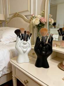 1/2pcs Handmade Creative Human Body Art Makeup Brush Holder - Unique Artistic Style Makeup Brush Holder/Desktop Organizer, Made Of Decorative Resin Material, Anti-Drop Design, Combines Sculpture Ornament Aesthetics; Lightweight And Portable, Suitable For Desktop Or Bathroom Cosmetic Storage; Stylish And Anti-Slip Design, Ideal Choice For Valentine's Day Gift Or Back To School Storage Supplies. - Premium Model - View 14