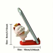 1pc Cute Cartoon Cat Phone/Tablet Stand, Decorative Office Desk Accessory Suitable For Smartphones And Tablets - 1pc - View 5