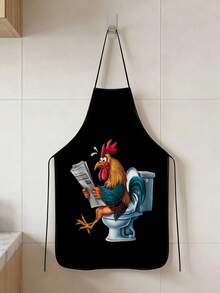 1 pieza, Delantal de poliéster con diseño de gato cocinero y girasol, adecuado para cocinar, hornear y jardinería - se puede usar como atuendo para la cocina y el comedor - Multicolor - Ver 14