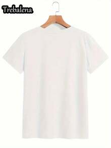 Camiseta de Cuello Redondo Talla Grande para Mujer, Estilo Holgado con Estampado Llamativo, Lema Inspirador, Ropa Casual de Verano, Largo Regular, Tejido de Alta Calidad - Blanco - Ver 2