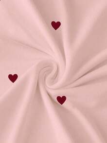 Camiseta casual versátil de manga corta con cuello redondo y estampado de corazón para mujer de talla grande - Blanco - Ver 4