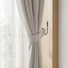 4 piezas Sujetacortinas negros - Ganchos de metal montados en la pared de fácil instalación para decoración del hogar, almacenamiento en la cocina y el baño - 4 piezas - Ver 6