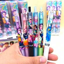 Bộ 6 bút bi gel K-Pop có thể thu gọn, bút viết chủ đề Anime, mực đen 0.5mm dành cho học sinh và thanh thiếu niên. - Nhiều màu - Xem 11