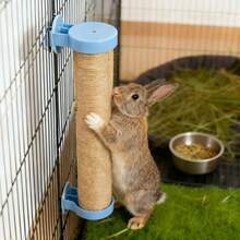 1pc Adjustable Angle Rabbit Scratching Post, Natural Sisal Rope Rabbit Claw Pad, Small Animal Scratching & Climbing Toy, Interactive Scratching & Climbing Toy For Rabbits, Cats, Ferrets And Small Animals - A - View 12