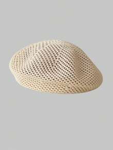1pc Women's Breathable Hollow-Out Beret Hat, Versatile Sun Protection Bucket Hat, Lightweight Mesh Beret, Summer UV Protection Wide Brim Hat - Multicolor - View 21