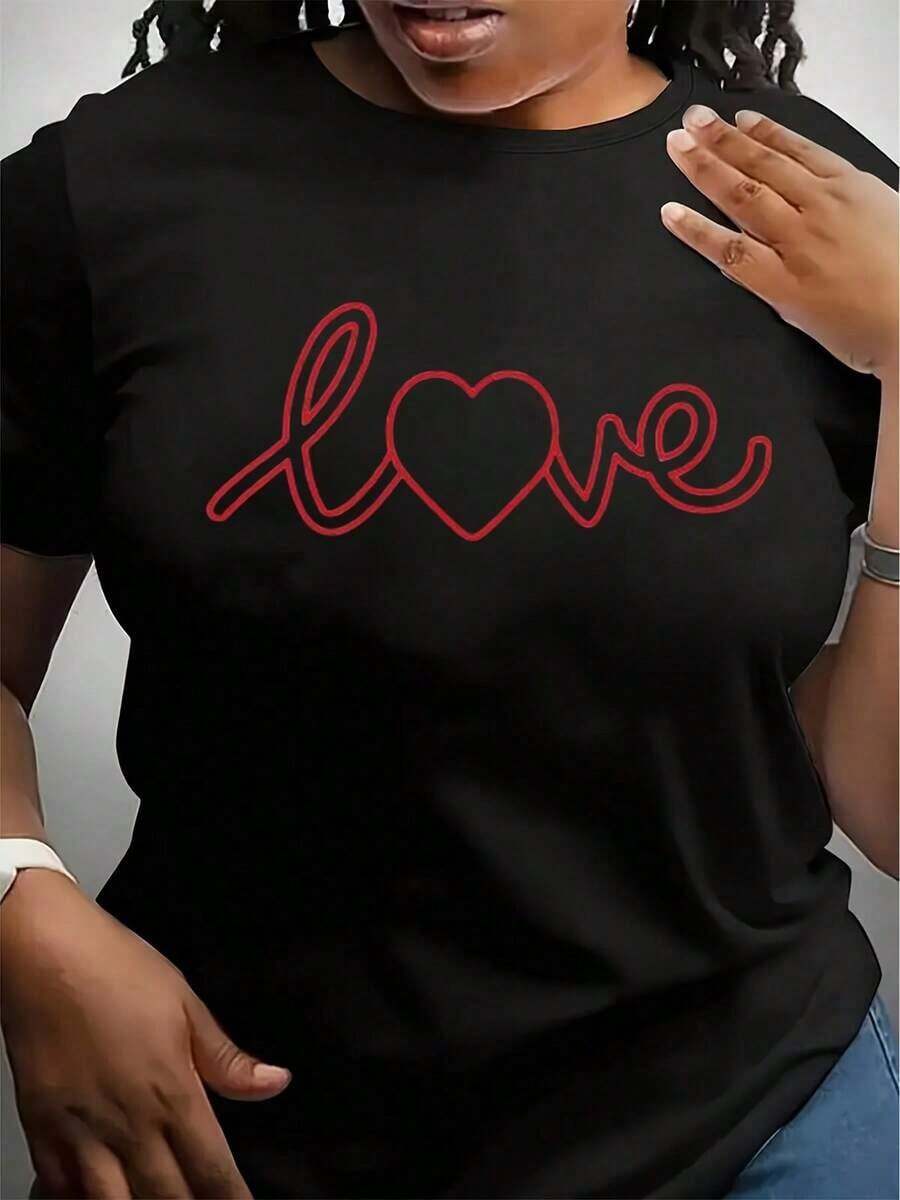 Suave, transpirable y ligero para comodidad durante todo el día. Camiseta de San Valentín y sudadera, cuello redondo, regalo de San Valentín para ella y para él. Cuello redondo clásico con un corte relajado que favorece todas las formas del cuerpo y es fácil de combinar con jeans, pantalones cortos y leggings. - Negro - Ver 1