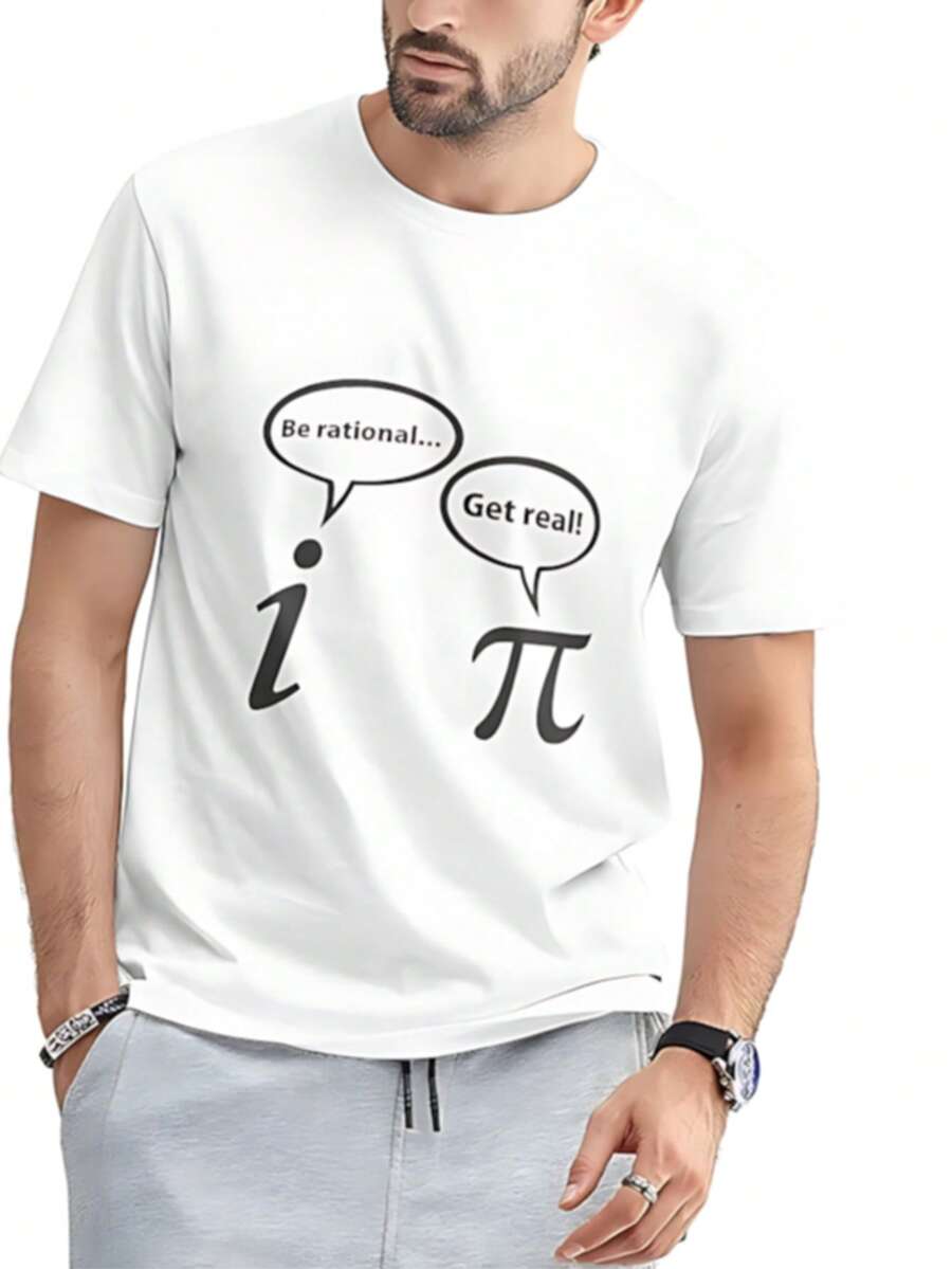 Be Rational Get Real Imaginary - Camisetas de matemáticas para hombre, diseño gráfico novedoso, camisetas divertidas para hombre, cuello redondo Blanco - Blanco - Ver 1
