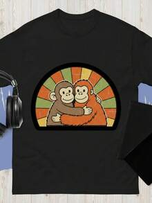 Una camiseta de mujer de manga corta, holgada, moderna, a la moda, retro y elegante, adecuada para actividades al aire libre en primavera y verano, nueva camiseta con estampado de mono boxeador, ropa de mono boxeador, camiseta de estilo retro anime para hombre, ropa de diseñador para hombre.blusas para mujer,blusas casuales para dama,tops,, mujer premium,y2k,playeras de mujer curvy,ofertas y liquidaciones ropa mujer,playeras deportivas para mujer,,playeras de hombre, mujer,blusas>elegante 7NRT - Negro - Ver 1