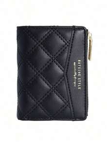 BATSIOE 2026 Cartera Corta para Mujer con Bordado, Conexión TPU, Porta Tarjetas de Identificación de Estudiante, Monedero, Bolso Minimalista, Estuche para Tarjetas - Albaricoque - Ver 1