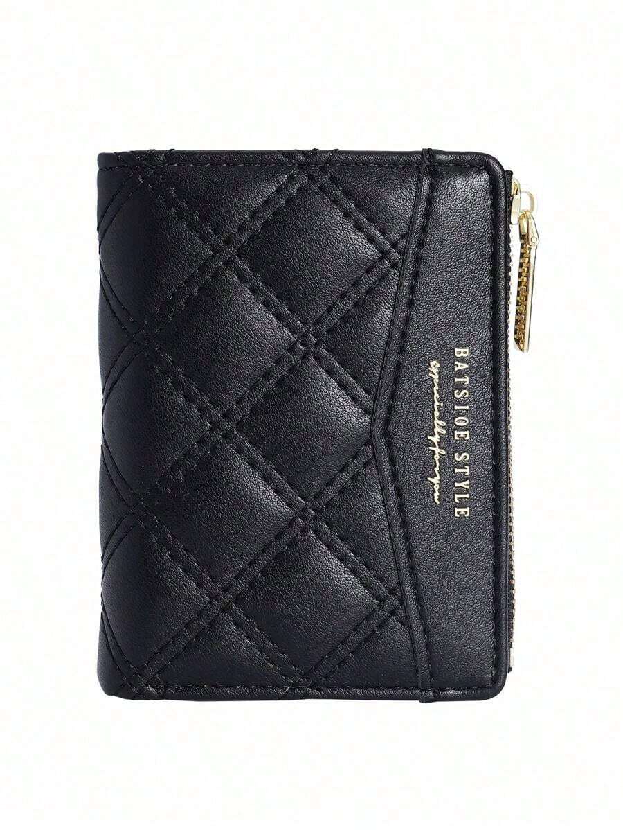 BATSIOE 2026 Cartera Corta para Mujer con Bordado, Conexión TPU, Porta Tarjetas de Identificación de Estudiante, Monedero, Bolso Minimalista, Estuche para Tarjetas - Albaricoque - Ver 1