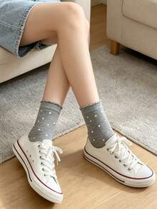 5 Pairs Cartoon Puppy Design Cute Short Socks, High Elasticity Non-Binding, For Women, Spring/Summer - Multicolor - View 4