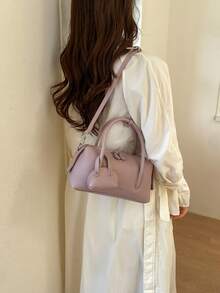 Women's Pillow Handbag, Fashionable Minimalist Elegant Large Capacity Shoulder Bag, Pink - Pink - View 4