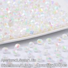 100-500pcs Acrylic Shiny Faceted Corner Beads - DIY Handmade Beading, Suitable For Jewelry Making, Handicrafts, Translucent Material - Faceted Beads - View 19
