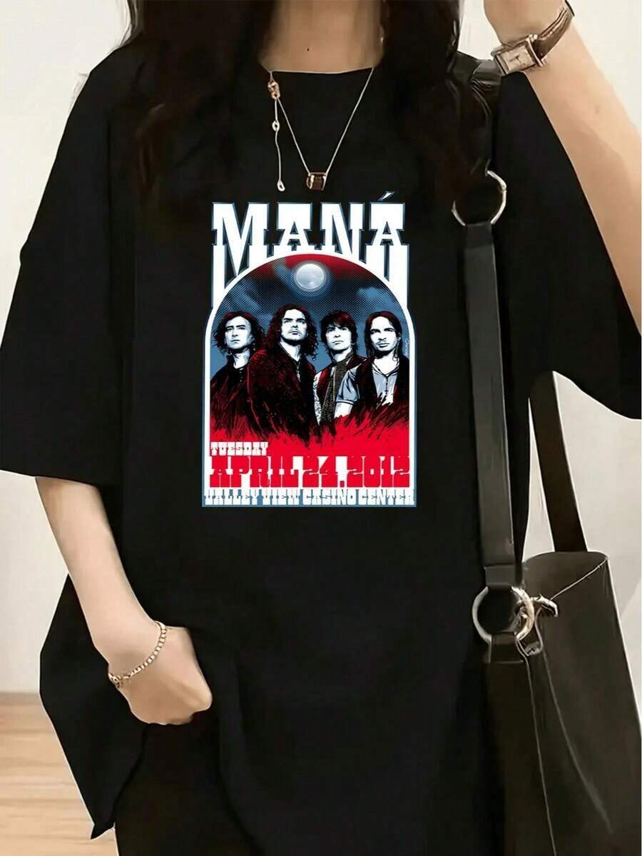1 Piece Homies Good Buddies Cartoon Print T-Shirt - Women's Casual Short Sleeve Crew Neck T-Shirt, Soft Cotton, 180g, 100% Cotton. - 黑色 9 - 查看 1