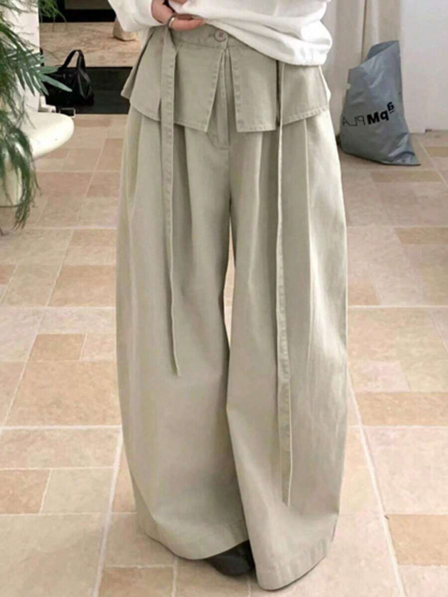 Women Pants - 白色和綠色 - 查看 1