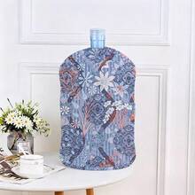 1pc Floral Pattern Water Dispenser Bottle Cover, Reusable Dust-Proof Decorative Cover For Home Water Bucket - Multicolor - View 3