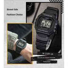 Casio 卡西欧 W-218HC 乳白色方形数字手表，50米防水，LED 背光，多功能，学生运动腕表 - 均碼 - 查看 15
