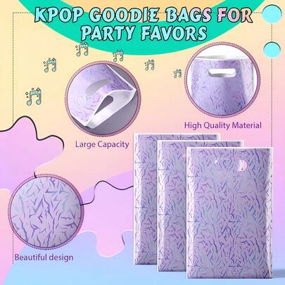 10/30/50pcs KPOP Purple Party Gift Bags,Purple Pink Gift Packing Bags,Suitable For Singer Birthday Party Decor,Gift Bags