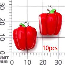 10/20 Stücke süße Harz Gemüse und Obst Charms, realistische Simulation Lebensmittel Harz Anhänger für DIY Armband Halskette Ohrringe Schmuckherstellung Handwerk Accessoires - Verschiedenfarbig - Übersicht 24