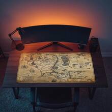 Vintage Fantasy World Map Gaming Mouse Pad XXL Large Desk Mat Anti-Slip Rubber Base Extended Mousepad Waterproof Old Parchment Mythical Realm Keyboard Desk Pad For Office Home Hardcore Gamer Gift - View 4