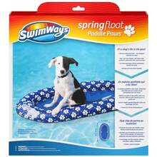 SwimWays Paddle Paws Sprin Float Do Raft, Portable Inflatable Do Pool Floats with Carryin Case, Small 0-65 lbs , Blue - Pequeño - Ver 2
